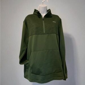 Reebok Men’s Olive Green Quarter Zip Pullover Sweatshirt Size Large Casual